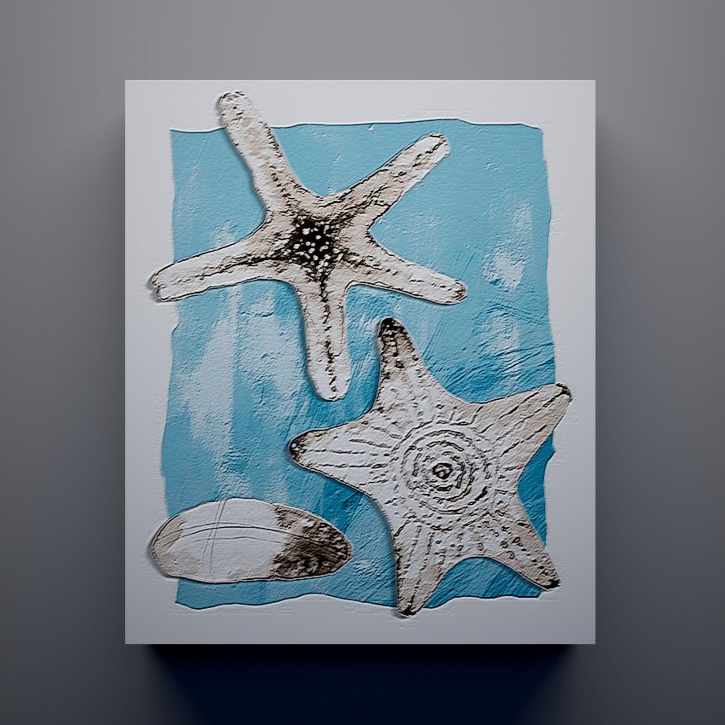 Azure Starfish Relief Painting