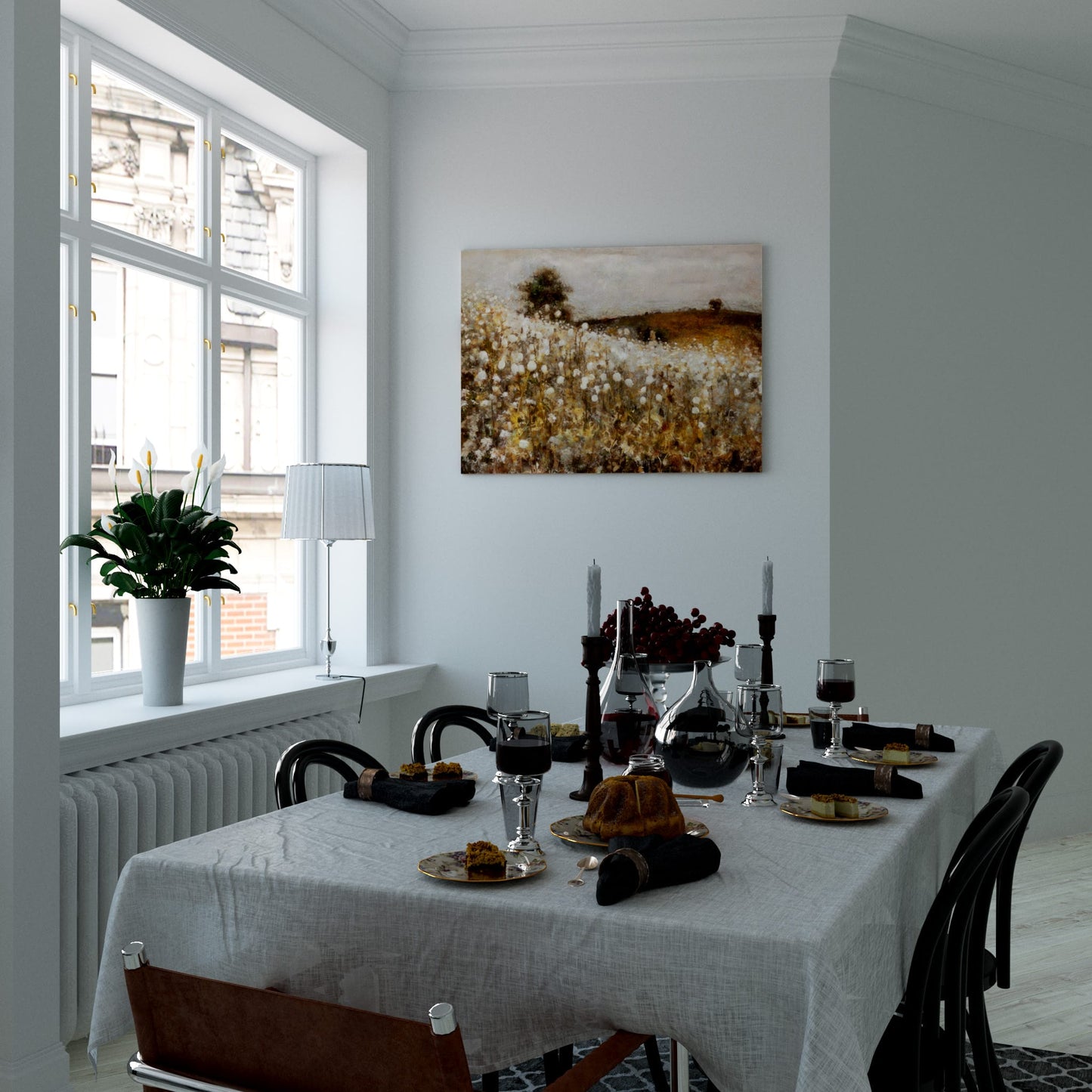 Autumn Wild Chrysanthemums 2 Dining Room Effect