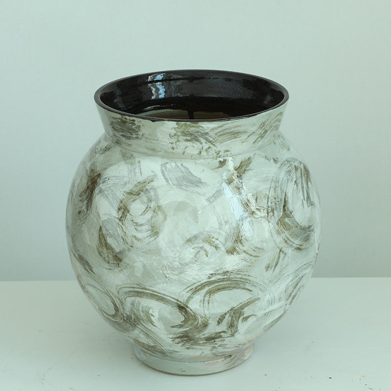 Brushstroke Pottery Jar
