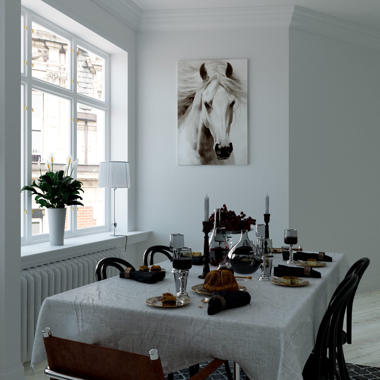 Dynamic White Steed Dining Room Effect