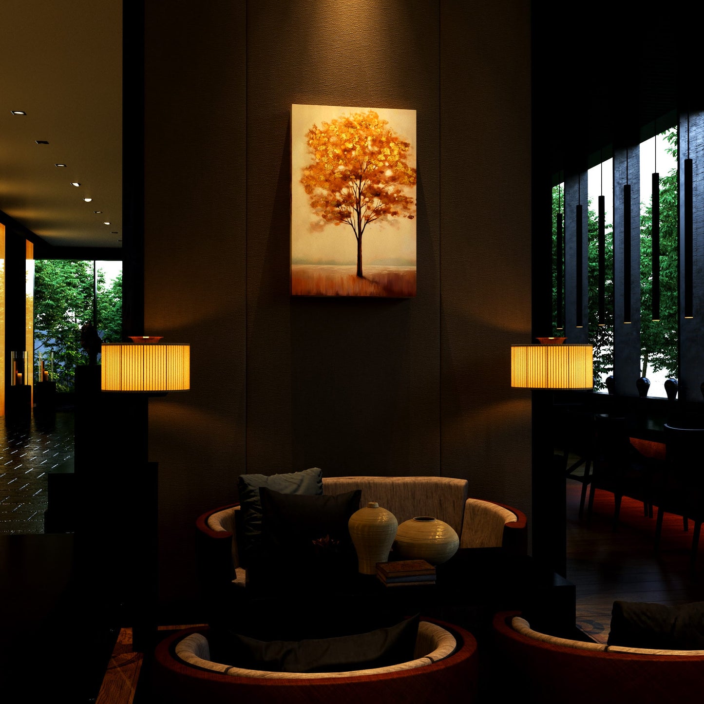 Flourishing Golden Leaves Hotel Effect