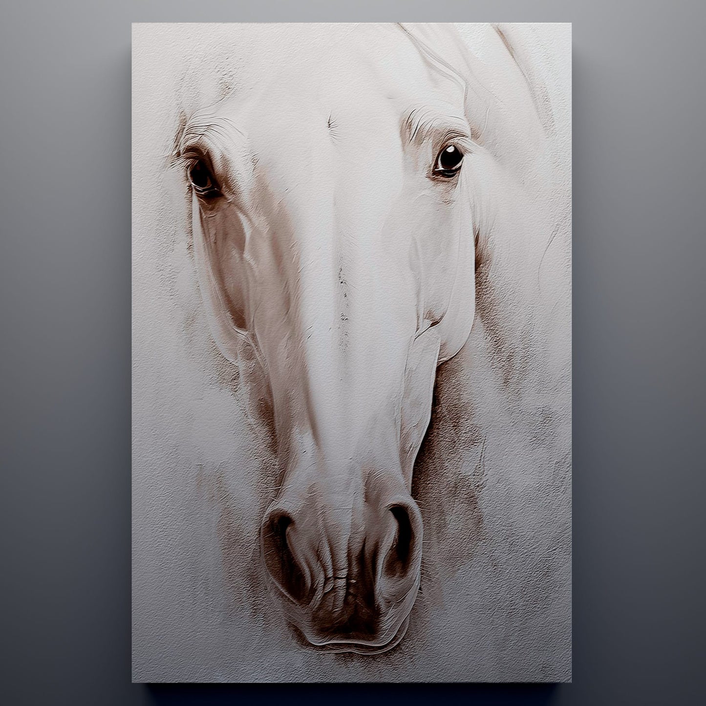 Gaze of the Embossed White Horse