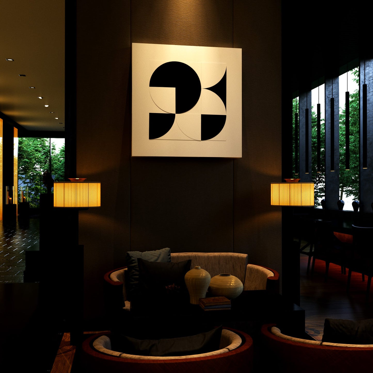 Geometric Composition Black & White Rhythm Hotel Effect