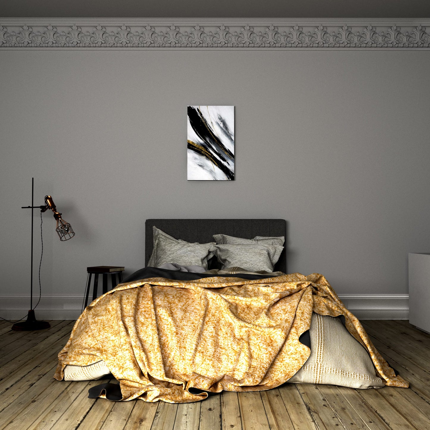 Gilded Strokes Bedroom Effect