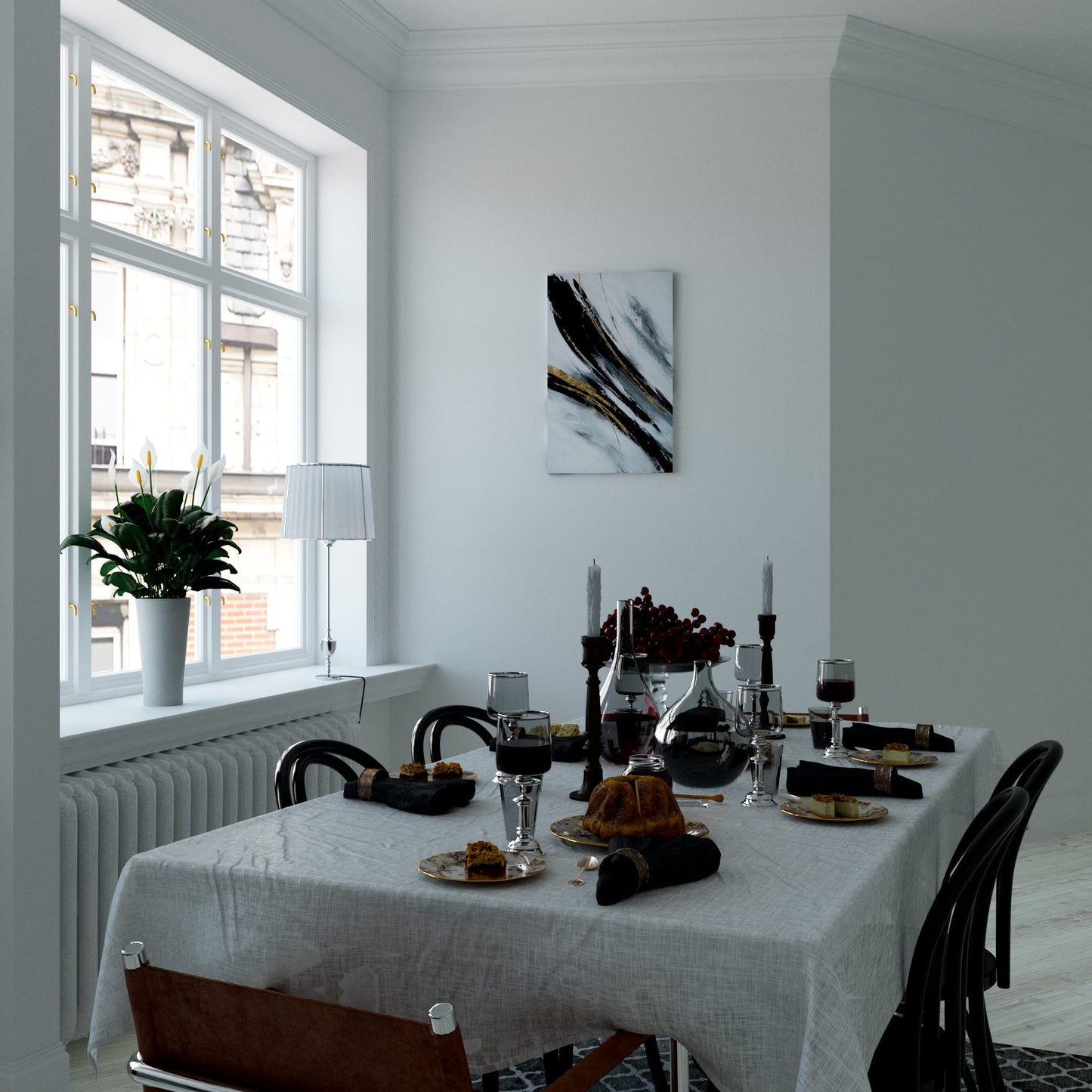 Gilded Strokes Dining Room Effect