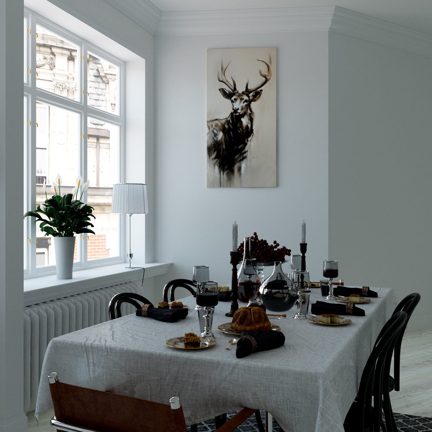 Ink Rhyme Deer Shadow Dining Room Effect