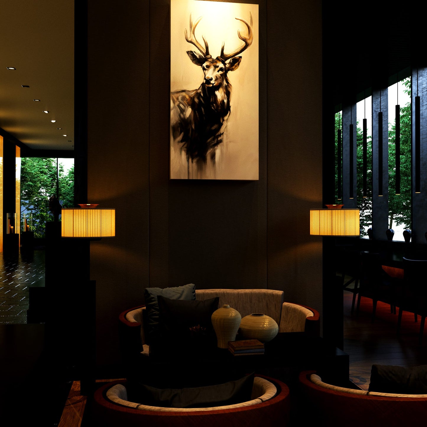 Ink Rhyme Deer Shadow Hotel Effect