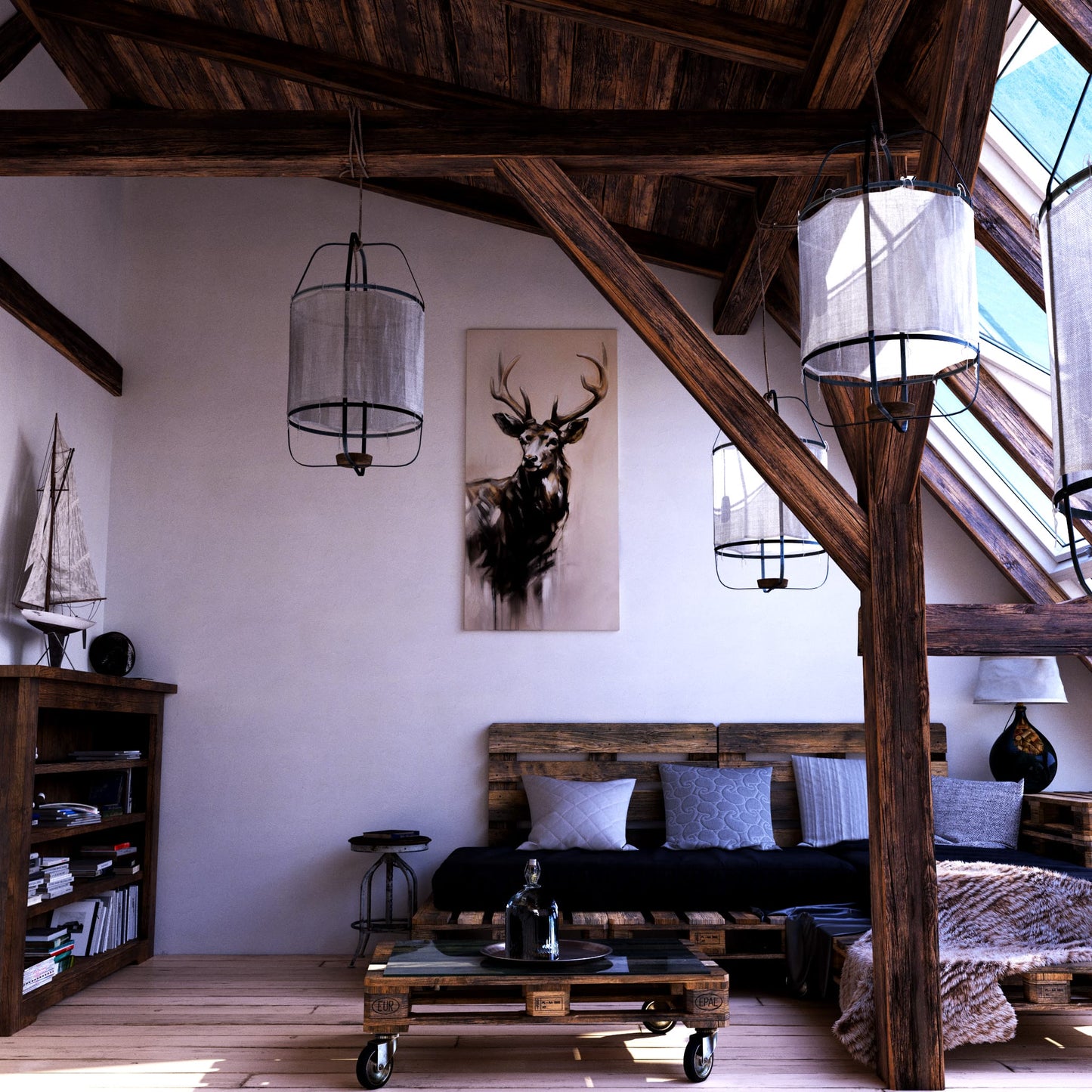 Ink Rhyme Deer Shadow Loft Effect