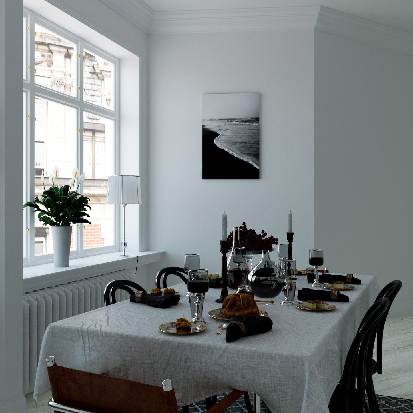 Ink Waves Dining Room Effect