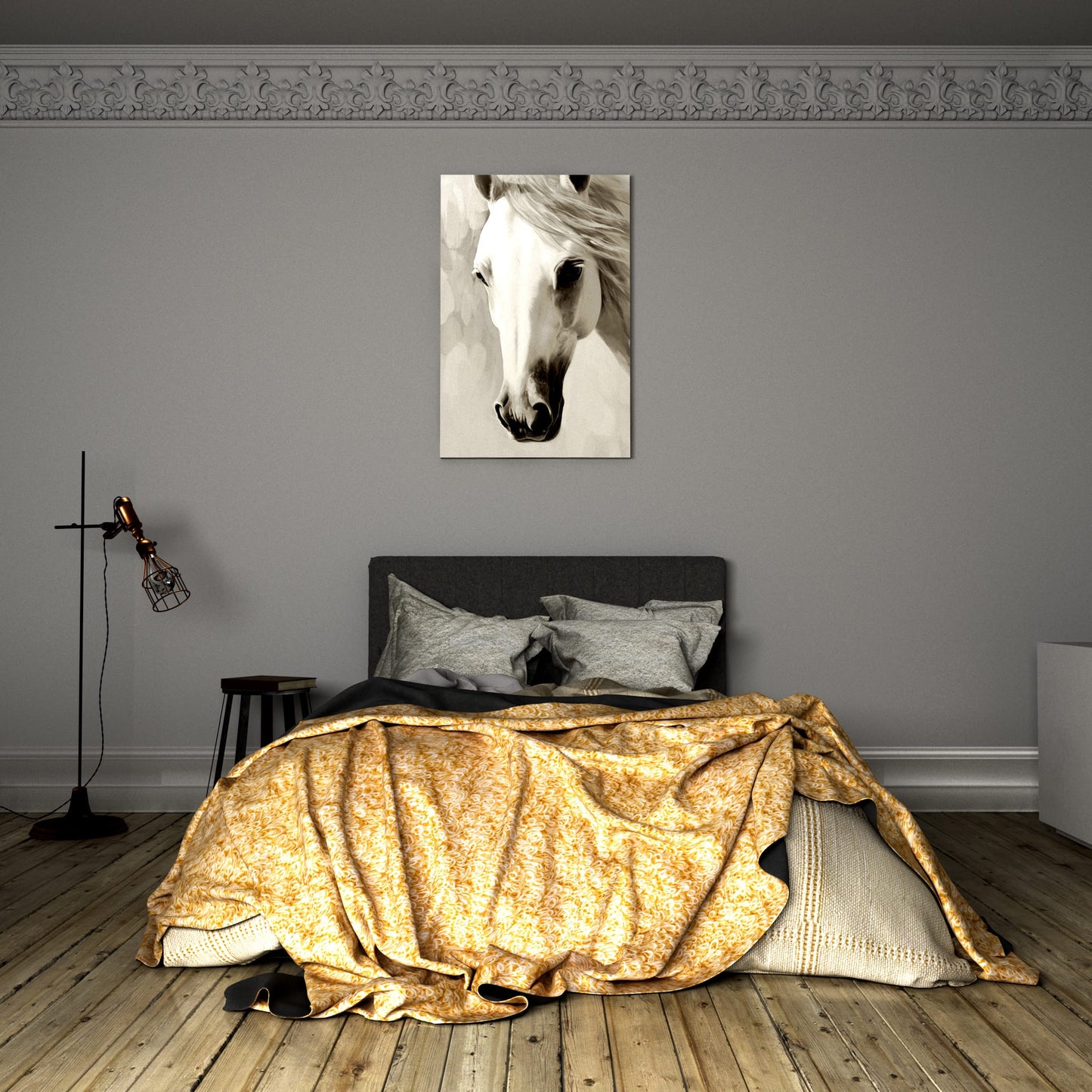 Pure White Steed Bedroom Effect