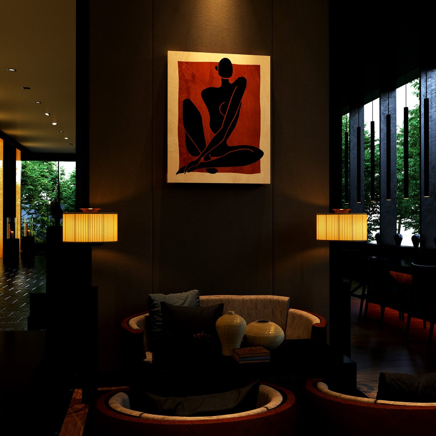 Seated Female Art Hotel Effect
