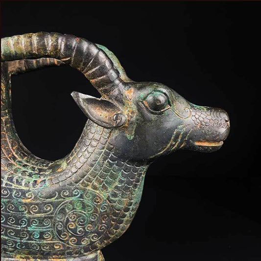 Bronze Ox-Head and Ram-Pattern Horn Cup 2