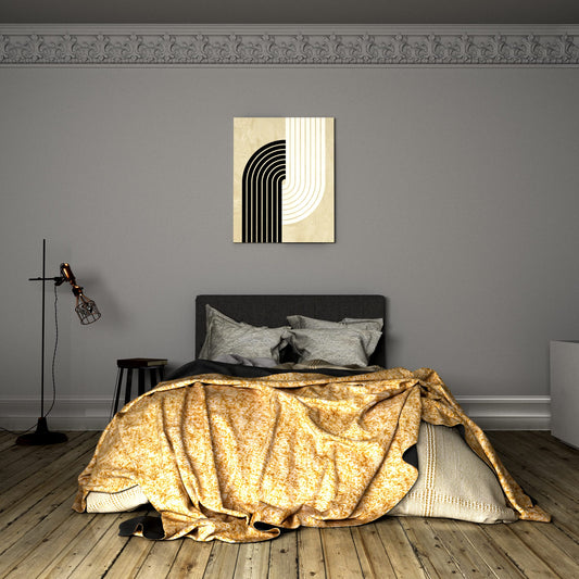 Geometric Arc Texture Painting Bedroom Effect