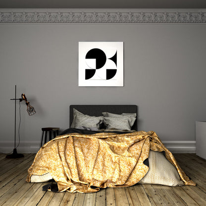 Geometric Composition Black & White Rhythm Bedroom Effect