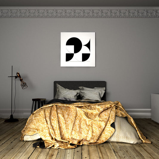 Geometric Composition Black & White Rhythm Bedroom Effect