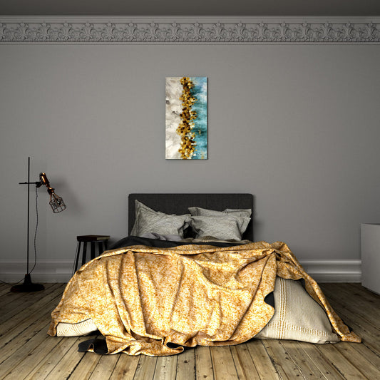 Glimmering Gold & Teal Flow Bedroom Effect