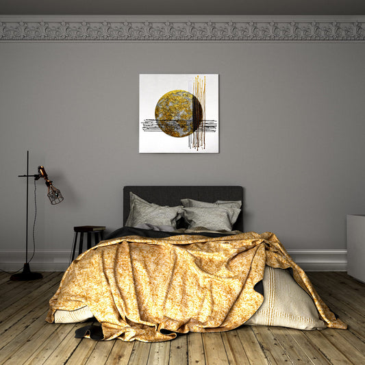 Golden Lunar Embrace Bedroom Effect