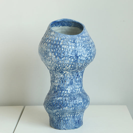 Ice Crackle Blue Rhapsody Vase
