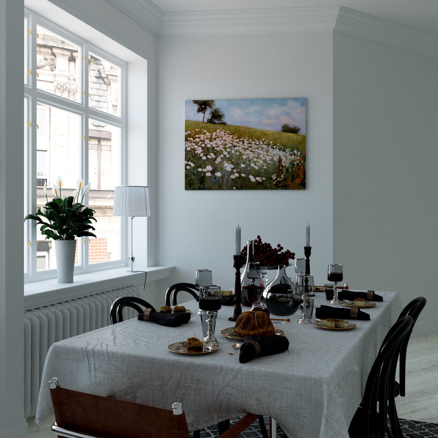 Morning Daisies Field Dining Room Effect