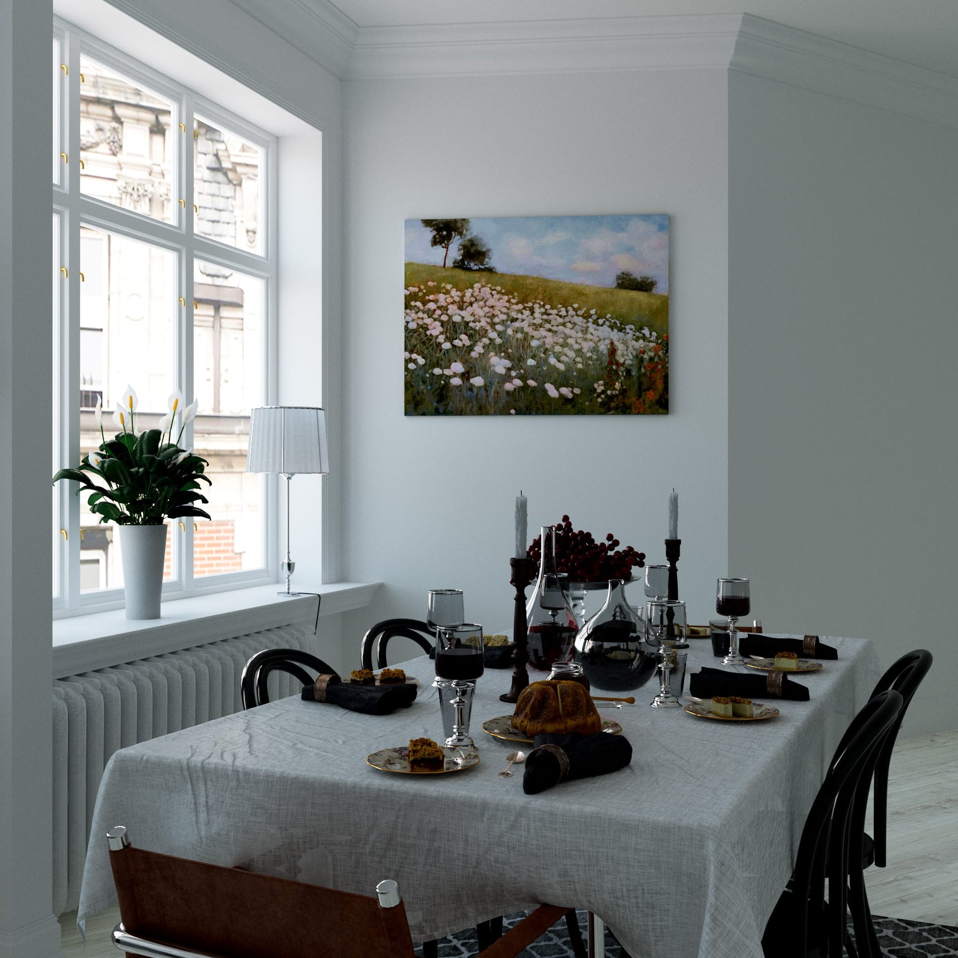 Morning Daisies Field Dining Room Effect