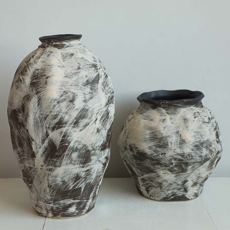 Retrospective Reverie Vase and Wabi-Sabi Handcrafted Earth Vase