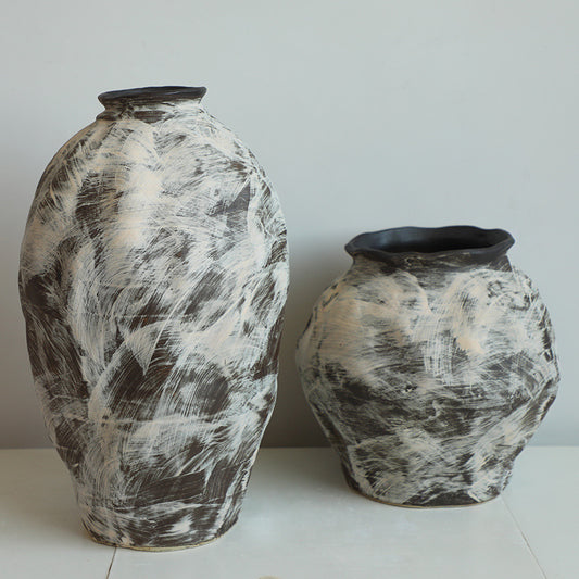 Retrospective Reverie Vase and Wabi-Sabi Handcrafted Earth Vase