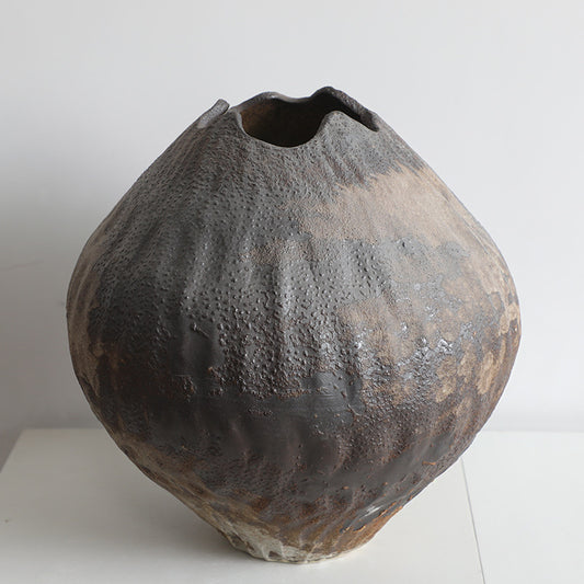Ripple Texture Art Vase Smoked