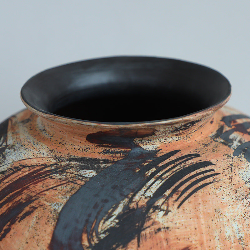 Rustic Abstract Three-Legged Ceramic Vase 4