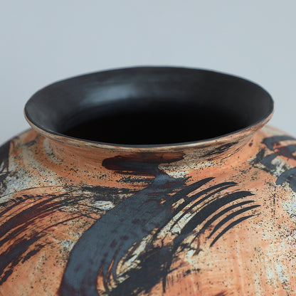 Rustic Abstract Three-Legged Ceramic Vase 4