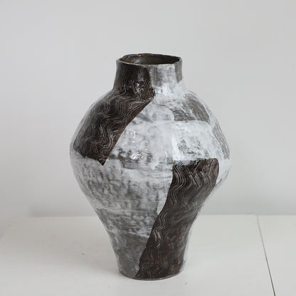 Segmented Wave Large Mouth Vase