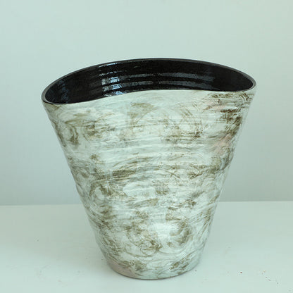 Swirl Brushstroke Flared Pottery