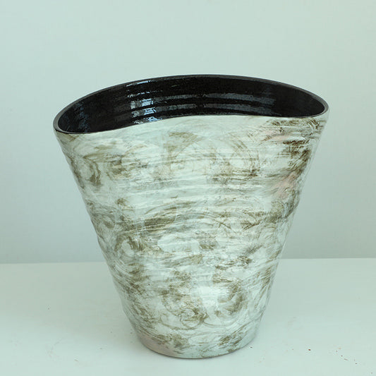 Swirl Brushstroke Flared Pottery