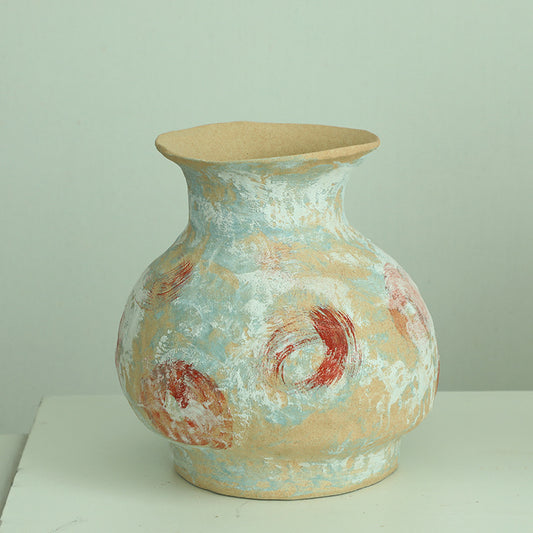 Wabi-Sabi Oil Painting Style Vase