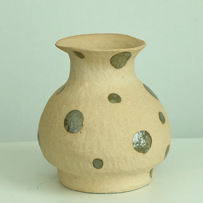 Wabi-Sabi Polka Dot Ceramic Vase