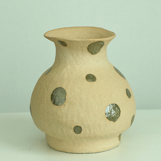 Wabi-Sabi Polka Dot Ceramic Vase
