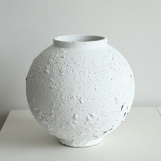 Wabi-Sabi Textured White Ceramic Jar