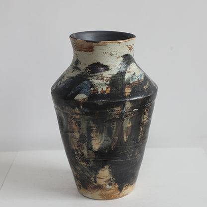 Wabi-sabi Mountainscape Hand-shaped Ceramic Vase