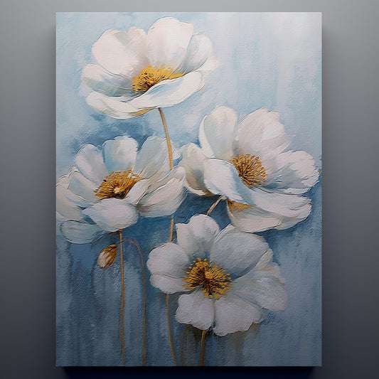 White Bloom Textured Art2