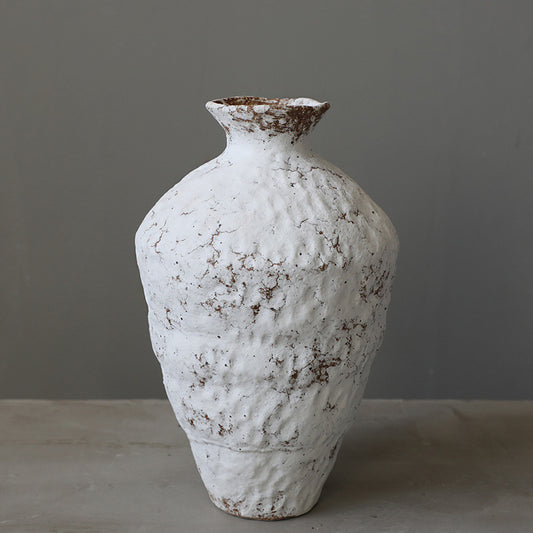 White Frost Wabi Sabi Crackle Vase