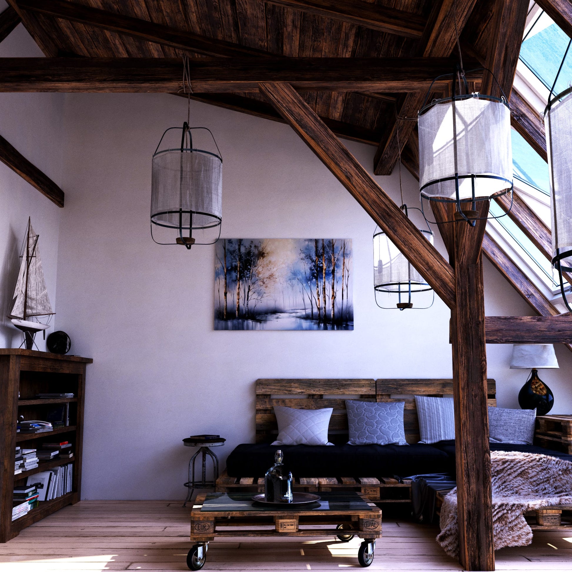 Winter Birch Grove Loft Effect